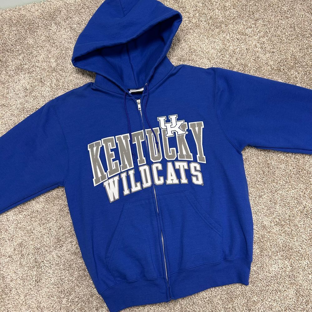 Kentucky Wildcats UK Full Zip Hoodie Sweatshirt Champion Men Size‎ Small Blue